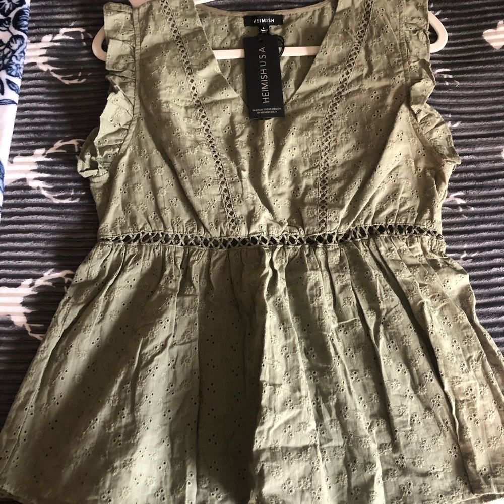 Hemish USA Sage Green Tank Top